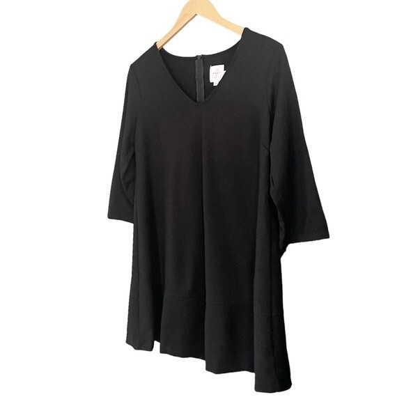 The Nines By Hatch Maternity Dress Black V-Neck Ponte Knit Mini Size Small - Picture 6 of 13